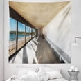 thumbnail image 1 of Beach Tapestry, Coastal Home Design with Ocean Sea Waves Sand Image Art Print, Fabric Wall Hanging Decor for Bedroom Living Room Dorm, 5 Sizes, Pale Brown Sky Blue, by Ambesonne, 1 of 1