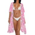 thumbnail image 3 of HELLHERO Polyester Bathing Suit Cover Up for Vacation Casual Breathable Salamanders and Donuts, 3 of 6
