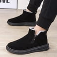 thumbnail image 3 of Fashion Snow Boots For Men Winter Warm Flat Cotton Plush Shoes With Side Zipper Casual Daily Fleece Ankle Boot, 3 of 8