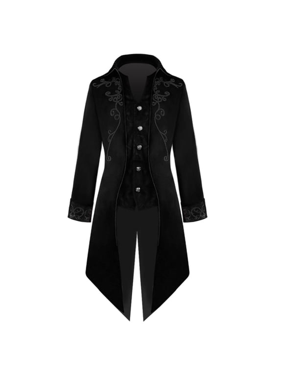 Mens Jacket Printing Fashionable Coat Retro Stand Collar Soft Printed Top Coat Winter Coats for Men Black XXL