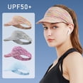 thumbnail image 2 of Baywell Women Sun Visor Cap Solid Color Visor Elastic Sports Hat Empty Top Baseball Beach Hat, 6 Packs, 2 of 12