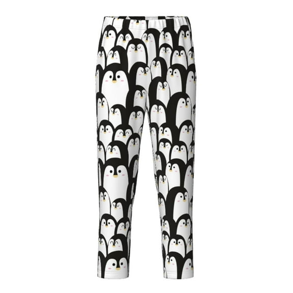 Xecao Cartoon Penguin Print Teenagers' Pajama Pants Long Sleep Pants Soft Elastic Waist Pajama Bottoms Elastic waist with 2 Pockets 5-16 Years-XS(5-6)