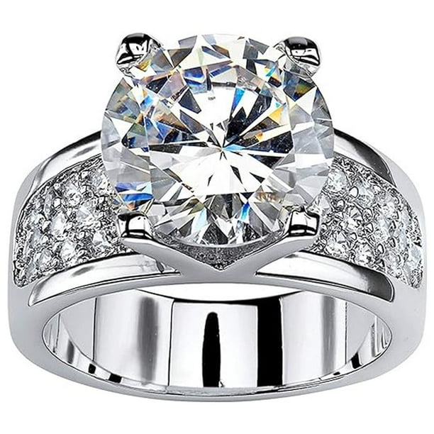 Argollas de Diamantes Brilloso RadiantGlo 1Pza Talla 10 19.8mmØ Circunferencia 61mm Circonia/Metal Plata. High Monaco MXRGL-021