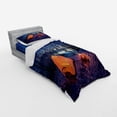 thumbnail image 3 of Ambesonne Forest Bedding Set 4 Pcs, Night Camping Adventure, Queen, Blue Orange, 3 of 3