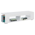 thumbnail image 1 of High Gloss Modern TV Stand Unit with Bookshelves + LED Light + 4-Shelf Console Cabinet Home Office Living Room Furniture My Lux Decor Round, 1 of 8