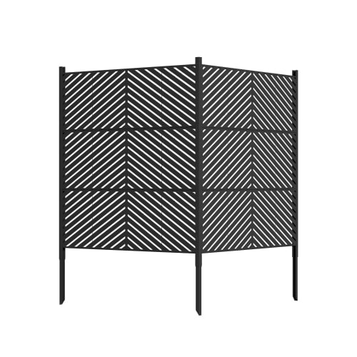 47 x 47 inch Outdoor Privacy Screen Fence Panels – All-Weather No-Dig Fence Kit for Air Conditioner, Trash Can, Pool Equipment Enclosure – Easy Installation & Multi-Purpose Security