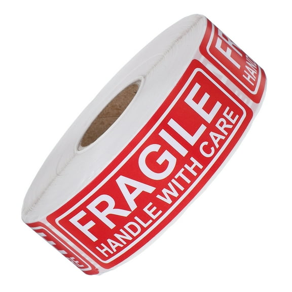 Fragile Shipping Stickers Red Caution Labels for Packages, Handling Warning Stickers for Boxes, Packaging Tape Labels