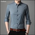 thumbnail image 2 of Taoboo 2022 Primavera Otoño Nueva Llegada Camisa de Hombre Casual de Alta Calidad Slim Fit Tops de Negocios de Color Puro Ropa Clásica de Hombre, 2 of 5