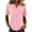 Pink, variant on Shirts for Women V Neck Button Down Casual Henley Tops for Women Summer Short Sleeve Vintage Relaxed Fit Basic Tee Tops Khaki XXXL