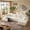 Beige, variant on Howcool 132" U-Shaped Modular Cloud Couch, Oversized Deep Seat Chenille Sectional Sofa with Double Chaise, Boneless Comfy Couch with Cup Holders & Side Pockets, No Assembly Required, Black