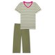 thumbnail image 1 of SCHIESSER conjunto pijama mujer - ropa de dormir, manga corta 3/4, pijama, estampado, algodón Verde/Blanco XL (X-Large), 1 of 5