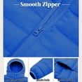 thumbnail image 5 of Kids Lightweight Puffer Jacket Packable Boys Girls Hooded Mid Length Full-zip Down Coat Winter Outerwear 4-12Y (6 Years, Blue), 5 of 7