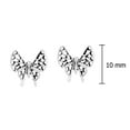 thumbnail image 4 of AeraVida Wild and Magical Detailed Petite Butterfly Sterling Silver Stud Earrings, 4 of 5