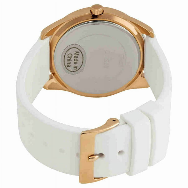 Guess Women's G Twist W0911L5 40mm White/Rose Gold Dial Silicone Watch