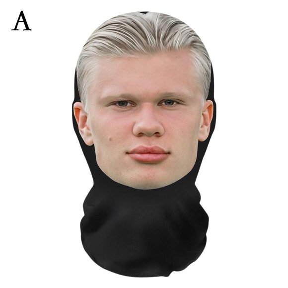 Haaland Bellingham Griezmann Harry Kane Son Heung-Min Masque Imprimé 3D Cagoule Parodie Transfrontalière 3D Maille Drôle Couvre-Chef Visage Humain Masque Imprimé Habillage Couvre-Chef Farceur Image de Dragon Expression Pa