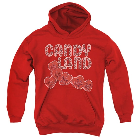 Candy Land I Love You Youth Pullover Hoodie Sweatshirt Red