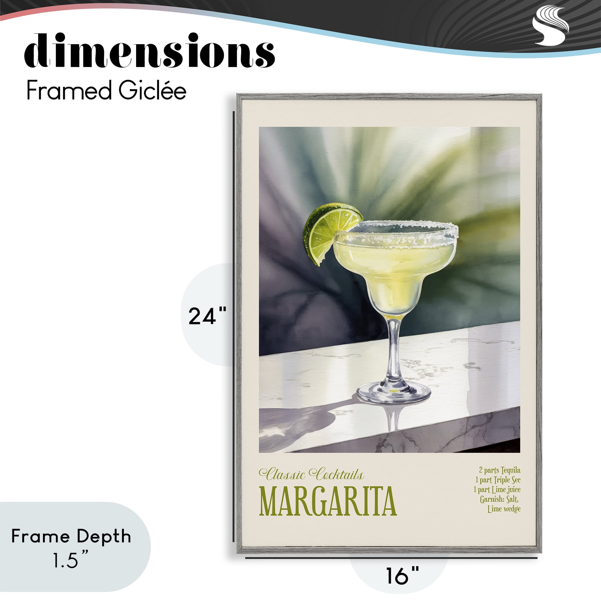 Stupell Industries Margarita on Marble Gray Framed Giclee Art, design by Andreas Magnusson