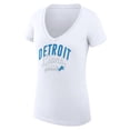 thumbnail image 2 of Women's G-III 4Her by Carl Banks White Detroit Lions Filigree Logo Lightweight V-Neck Fitted T-Shirt, 2 of 3