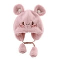 thumbnail image 2 of Cute Baby Boys Girls Winter Hats Bear Ears Earmuffs Cap with Soft Balls, Fleece Warm Hemming Caps, 2 of 7