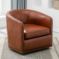 thumbnail image 2 of Comfort Pointe Tyler Faux Leather Solid Armchair, Caramel, 2 of 14