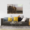 thumbnail image 3 of HFDF Large Wall Art HD Highland Cattle Canvas Printing Poster Decoration Painting Design Alpine Background Picture For Living Room Corridor Bathroom Stretch With Ready To Hang 20x16inch Framed, 3 of 7