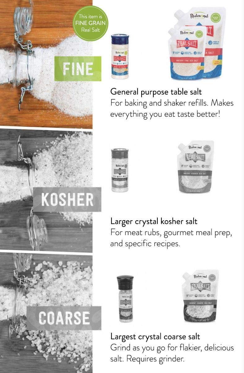 Redmond Real Sea Salt – Natural sin refinar sin gluten fino