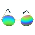thumbnail image 1 of Gafas de sol Qarigey Retro Multi-colores forma redonda Dorado, 1 of 6