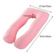 thumbnail image 2 of U-Shaped Pregnancy Pillow, Full Body Pillow & Maternity Support + Detachable Extension , OVERSIZE( 57 inch x 27.5 inch x 7.9 inch) -PINK, 2 of 3