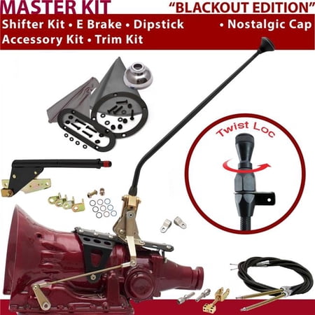 American Shifter TH200 Shifter Kit Black 23 in. E Brake Cable Clevis Trim Kit Dipstick for DD5F1
