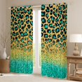 thumbnail image 2 of Homewish Gold Green Cheetah Print Curtains Pack of 2 (42x84 Each), Bling Fashion Abstract Curtains Blackout, Teens Kids Adult Bedroom Curtains, Living Room Curtains Decor, 2 of 6