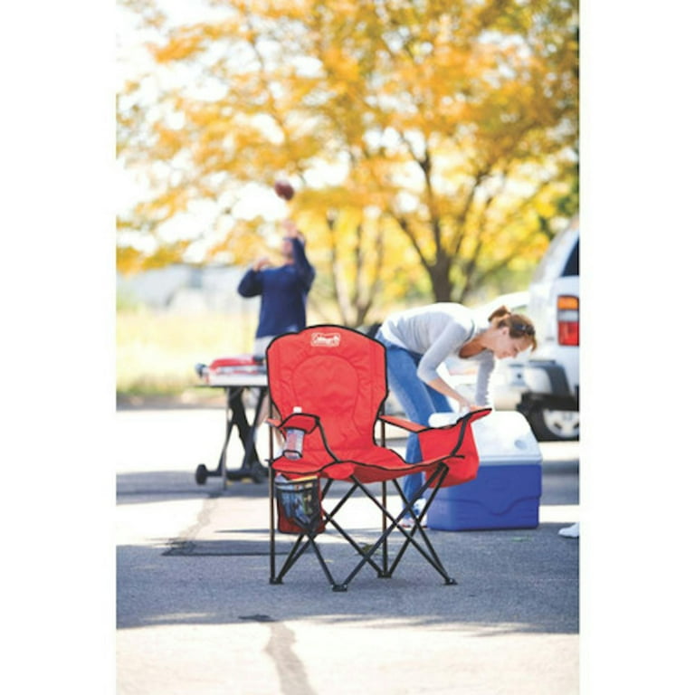 Coleman® Portable Adult Camping Chair with 4-Can Cooler, Red Coleman® Portable Adult Camping Chair with 4-Can Cooler, Red