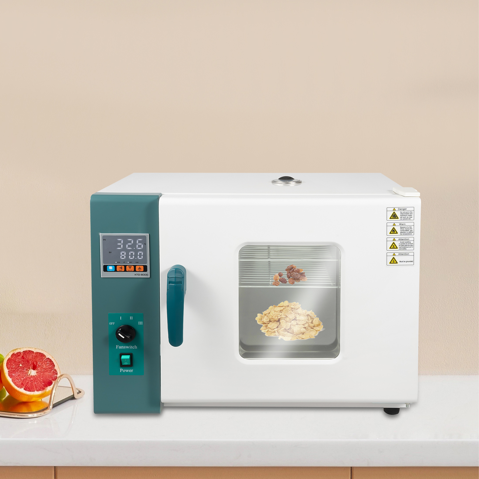 45L Convection Oven with Air Frying, Adjustable Temperature (10-572°F), Stainless Steel, Two-Layer Design, 1000W - Large Capacity for Baking, Drying & Food Insulation