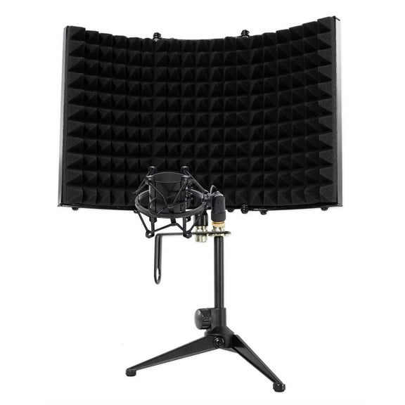 Rockville RMF1 Microphone Isolation Shield w/ Sound Dampening Foam Shockmount