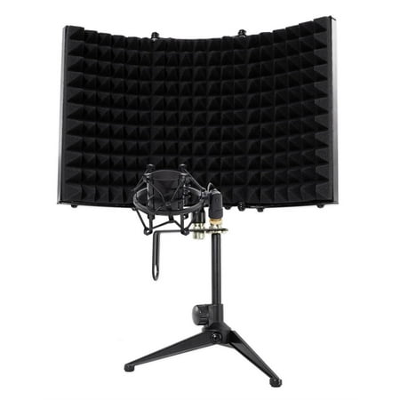 Rockville RMF1 Microphone Isolation Shield w/ Sound Dampening Foam+Shockmount