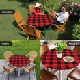 thumbnail image 4 of Red Black Buffalo Plaid Round Tablecloth for 36-44 Inch Tables, Fitted Table Cover with Elastic Edge, Black Red Checkered Waterproof Outdoor Table Cloth Protector for Patio Garden Dinner Picnic, 4 of 9