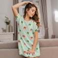 thumbnail image 3 of Fotbe Colorful polka dots bow Pattern Women's Cotton Nightgown Sleepwear Short Sleeves Shirt Casual Print Sleepdress, 3 of 6