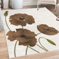 thumbnail image 1 of Floral Decorative Rug, Poppy Flowers Vivid Petals Buds Pastoral Purity Mother Earth Nature Design, Quality Carpet for Bedroom Dorm and Living Room, 6 Sizes, Pale Caramel, by Ambesonne, 1 of 4
