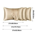 thumbnail image 2 of 27" Satin Silk Pillowcase for Hair and Skin Luxury Faux Silk Bedding 3 Size Breathable Smooth Pillow Covers Set of 2 Soft Cooling Sleep Surface, 2 of 5