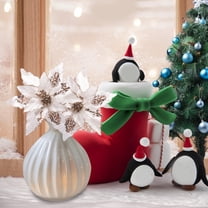 Velvet Poinsettia Artificial Flowers - Christmas Tree Decorations & Hanging Ornaments, Christmas Flower Velvet Powder Simulation Flower Christmas Christmas Tree Decoration Hangings