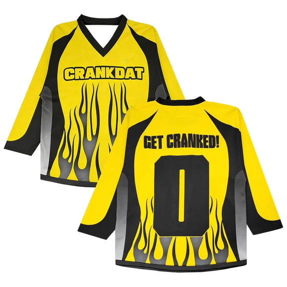Crankdat Get Cranked Hockey Jersey Long Sleeve Loose Top Shirts Women Men Sport T-shirt