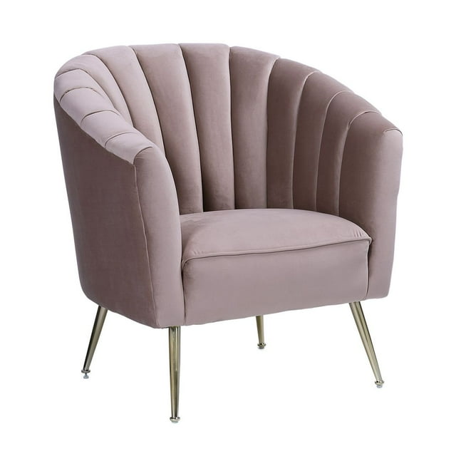 Manhattan Comfort Rosemont Fauteuil d'Appoint en Velours Rose et Or