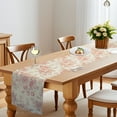 thumbnail image 3 of Unique Bargains Floral Table Runner 13x72 Inch Red Farmhouse Table Runner Table Runners 72 Inches Long for Vintage Flowers Print Home Decors, 3 of 7