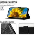 thumbnail image 2 of ELEHOLD Case for Samsung Galaxy S25 Ultra, Sunflower Embossed Leather Wallet Case with Magnetic Closure & Kickstand,Black, 2 of 6