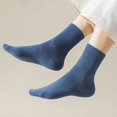 thumbnail image 5 of harmtty Cotton Mid-calf Socks 1 Pair Unisex Mid-tube Cotton Socks Solid Color Breathable Stretchy Blue, 5 of 8