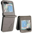 thumbnail image 2 of Case for Samsung Galaxy Z Flip 5 Leather Case, Galaxy Z Flip 5 Case Flip Folio Case Anti-Scratch Durable Heavy Duty Protective Shockproof Case for Samsung Galaxy Z Flip 5 Matte Grey, 2 of 12
