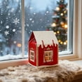 thumbnail image 3 of Yucurem 1 Pack Christmas Wonderland Cottage Gift Boxes, 7.87 x 7 x 9 Inches House Shaped Christmas Boxes with Handle, Paper Treat Boxes for Holiday Party Favors, 3 of 7