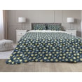 thumbnail image 1 of Lemons Comforter & Sham Bedding Set, Sliced Citrus Hand Drawn Graphic on Simplistic Background, 3 pcs Duvet Set Microfiber Filling Quilt, 5 Sizes, Sky Blue Yellow, by Ambesonne, 1 of 4