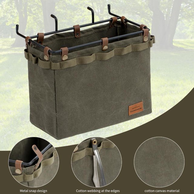 Bolsa de almacenamiento lateral para mesa de camping Bolsa de lona multifunción con gancho caqui Sywqhk Para Estrenar