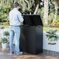 thumbnail image 6 of 62 Gallon Outdoor Double Trash Can, Waterproof Trash Can Cabinet for Outside, Resin Garbage Bin with Lid and Drip Tray for Easy Cleaning for Patios, Kitchens（Black）, 6 of 7
