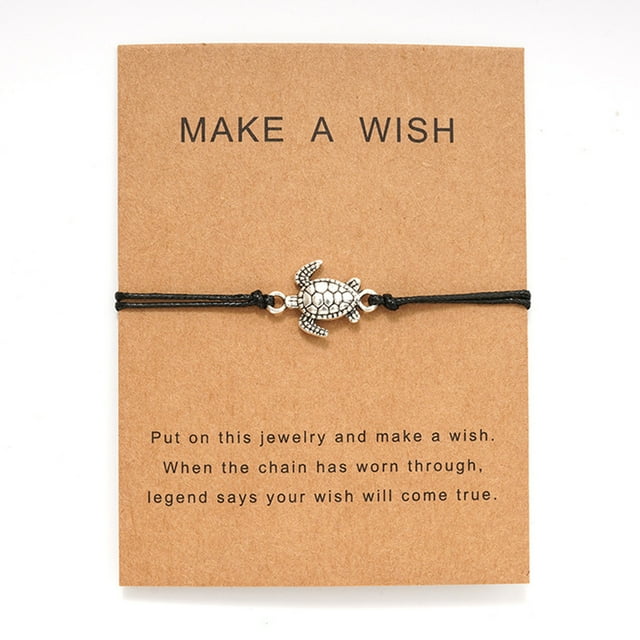 Fiudx Pulsera de Tarjeta con Trenzas de Alambre Encerrado y Tortuga